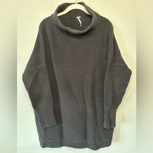 Free People // Black Ribbed Long Sweater